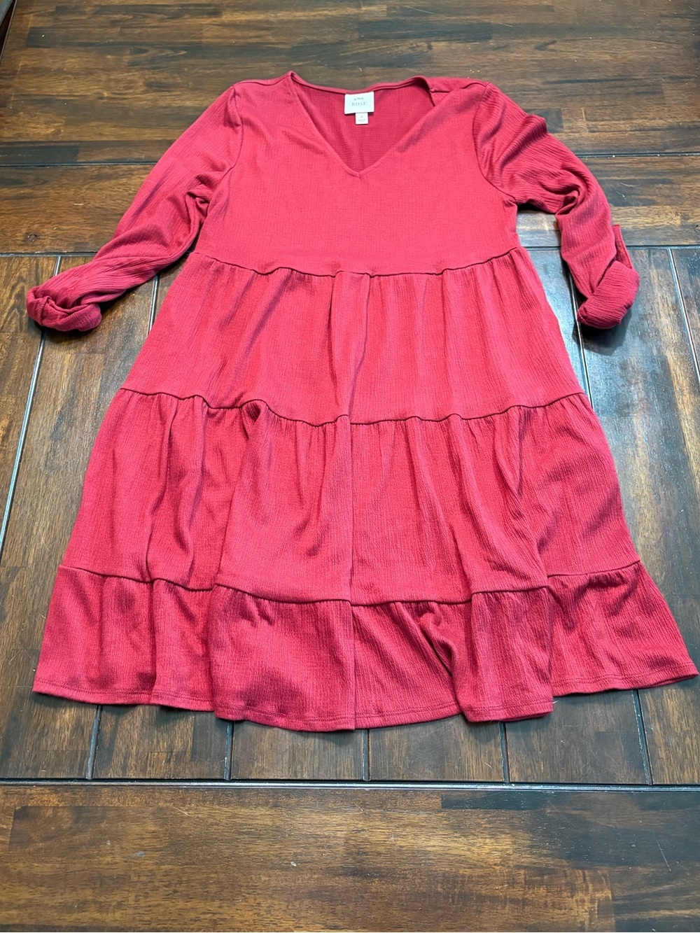 Women’s Fall Knox Rose burgundy red knit dress with long sleeves, Small